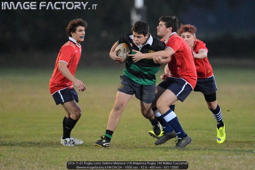 2014-11-01 Rugby Lions Settimo Milanese U16-Malpensa Rugby 144 Matteo Cazzamali